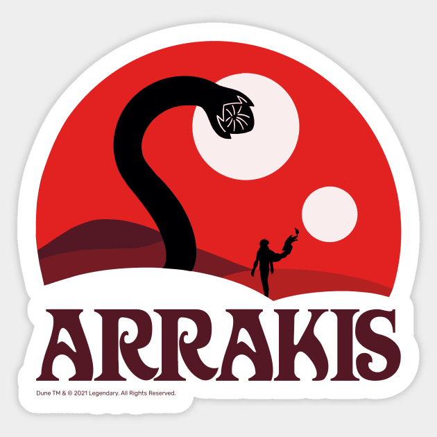 Fear Is The Mind Killer, Red Arrakis Sticker by Dream Artworks